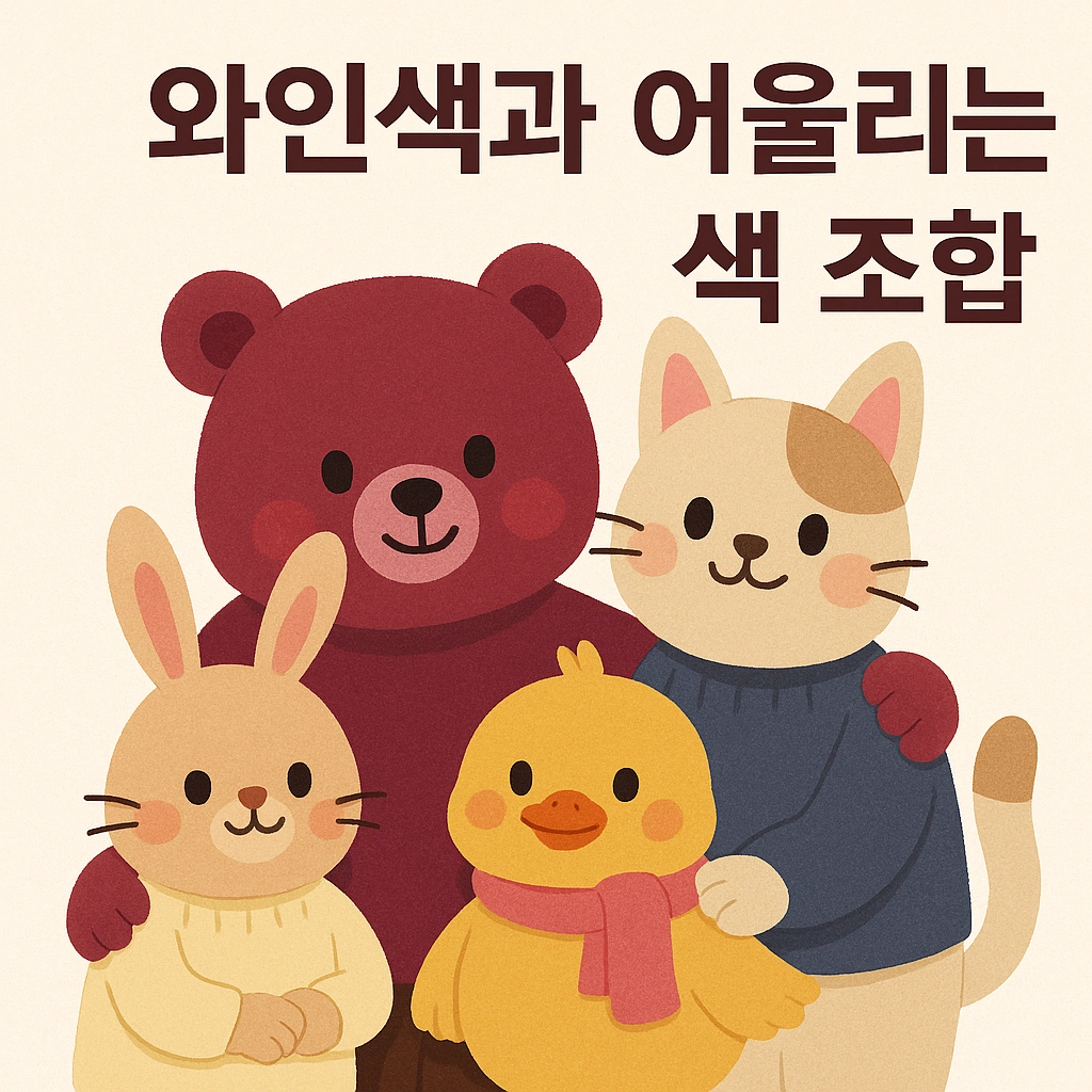 와인색과 어울리는 색 조합