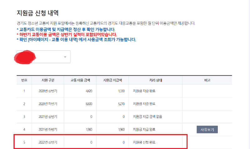 경기도-청소년-교통비-지원-신청내역
