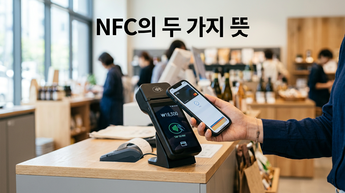 스마트폰으로 NFC 결제를 하는 모습