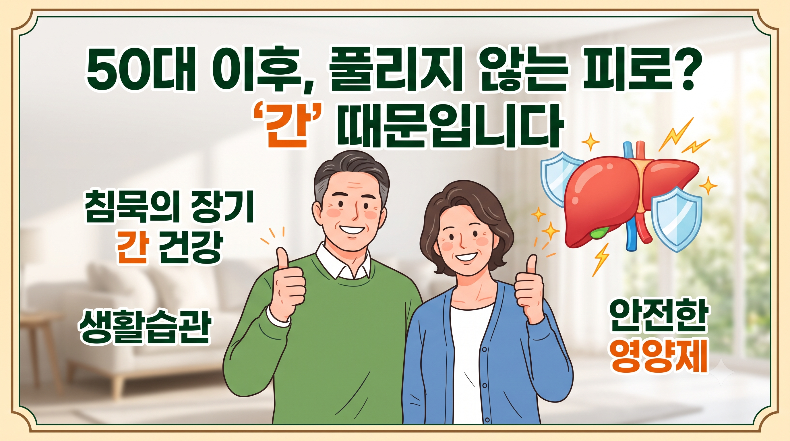 "50대 이후, 풀리지 않는 피로? '간' 때문입니다