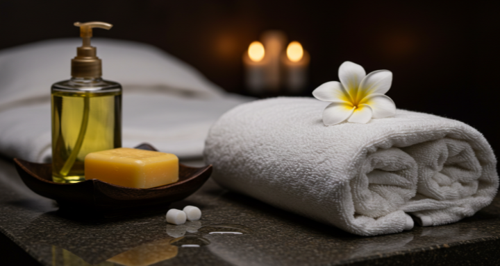 고급 스파에서의 힐링 타임