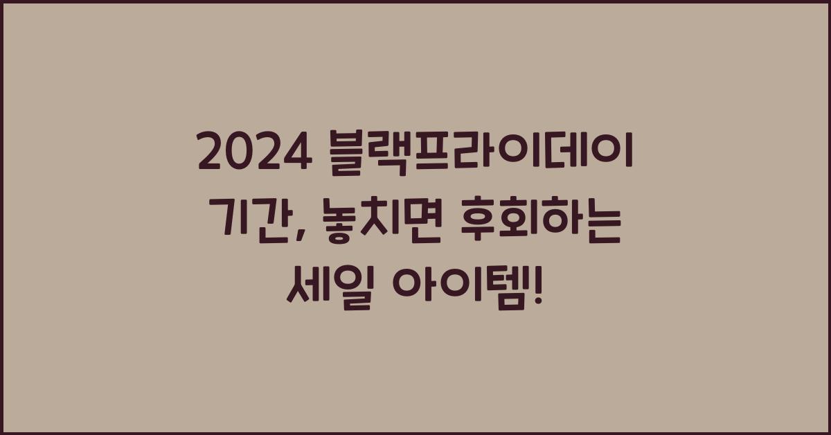 2024 블랙프라이데이 기간