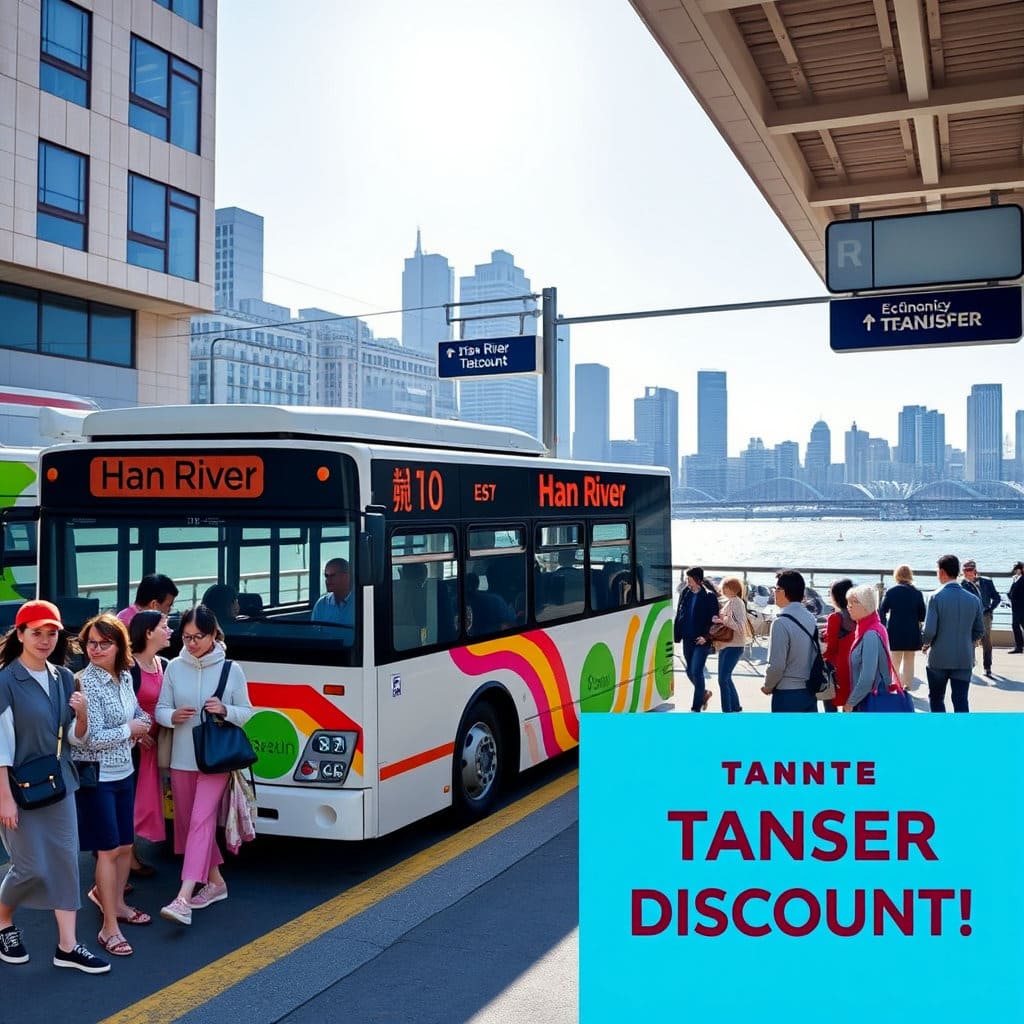 한강버스가 다른 대중교통과 연계되어 환승 할인 혜택을 제공한다는 점을 부각하여, 경제적인 이점을 강조하고 이용을 장려합니다.