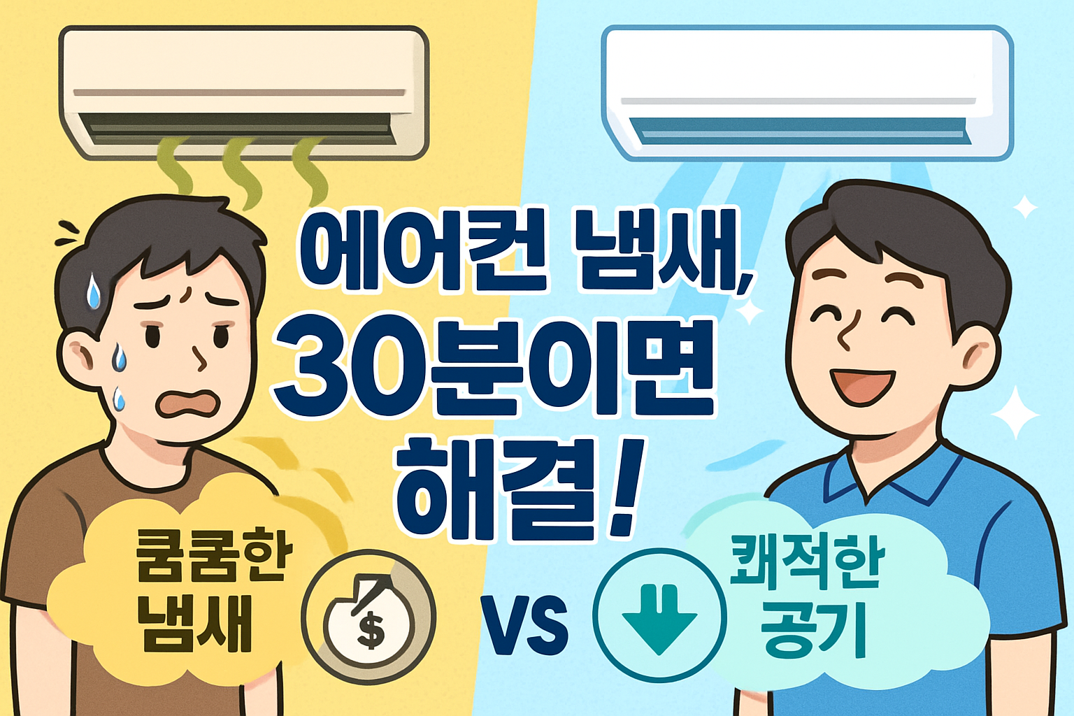 에어컨 켰을 때 퀴퀴한 냄새가? 절대 사람 부르지 마세요 (10분 만에 전기세 30% 아끼는 비법)