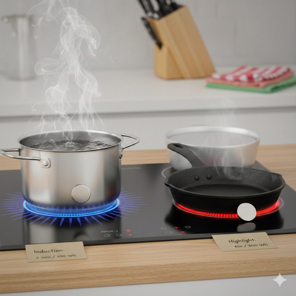 인덕션 하이라이트 전기요금 차이 비교와 전용 용기 판별법