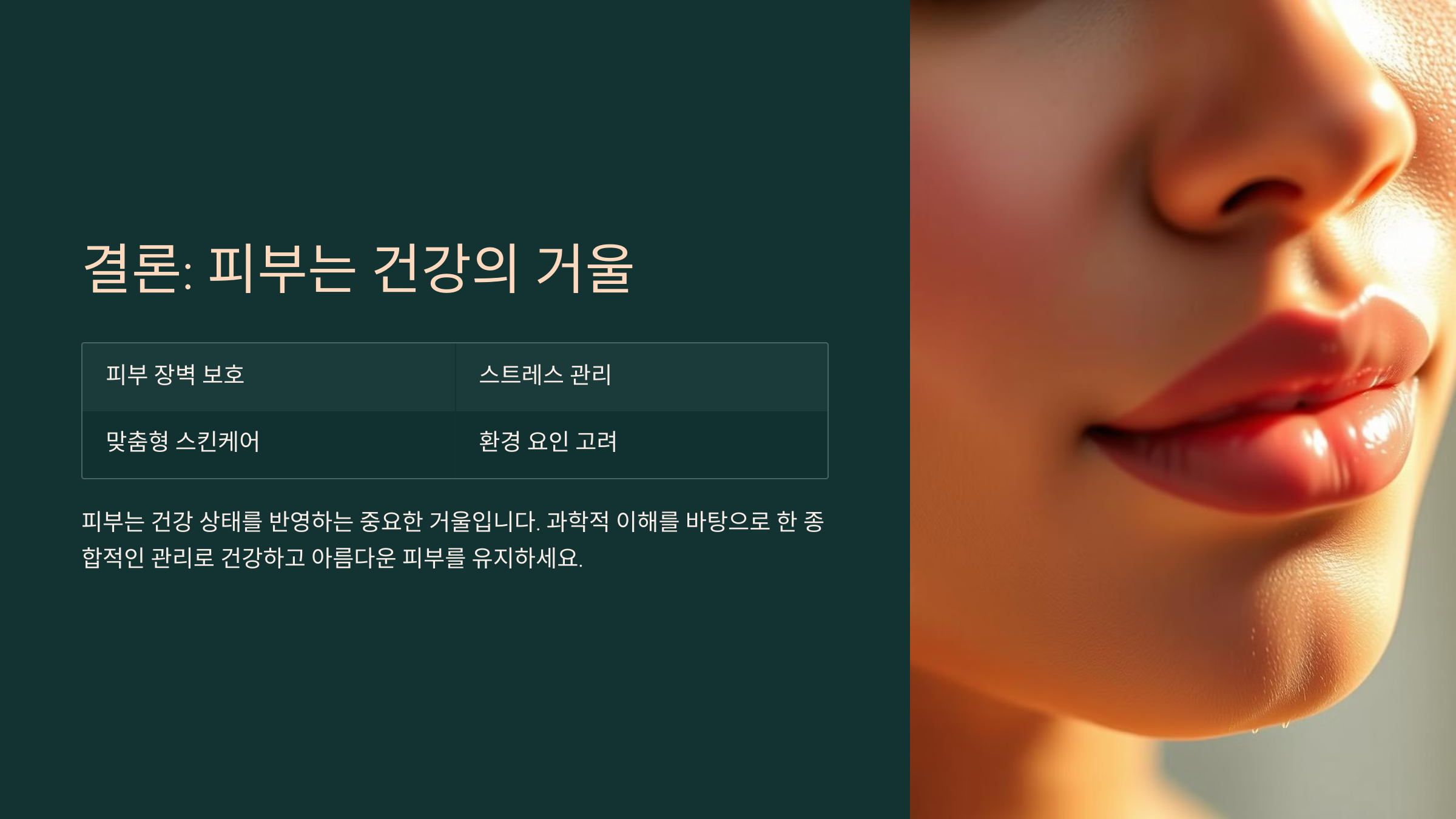결론: 피부는 건강의 거울