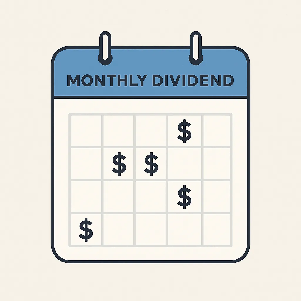 월배당 수익을 나타내는 달력 삽화