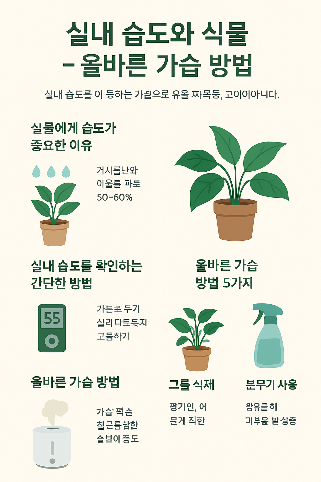 실내 습도와 식물 - 올바른 가습 방법