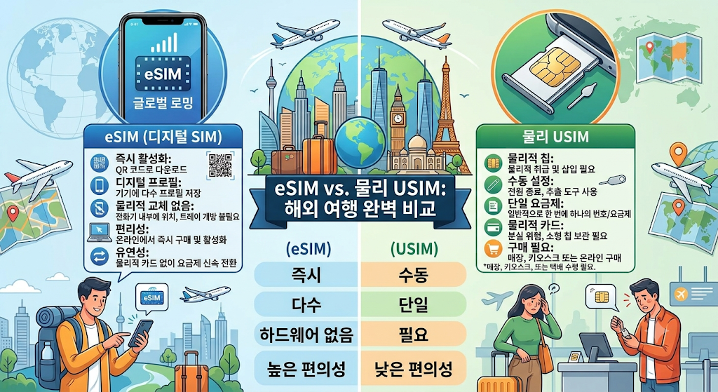 여행 eSIM 추천, 유심과 무엇이 다를까?