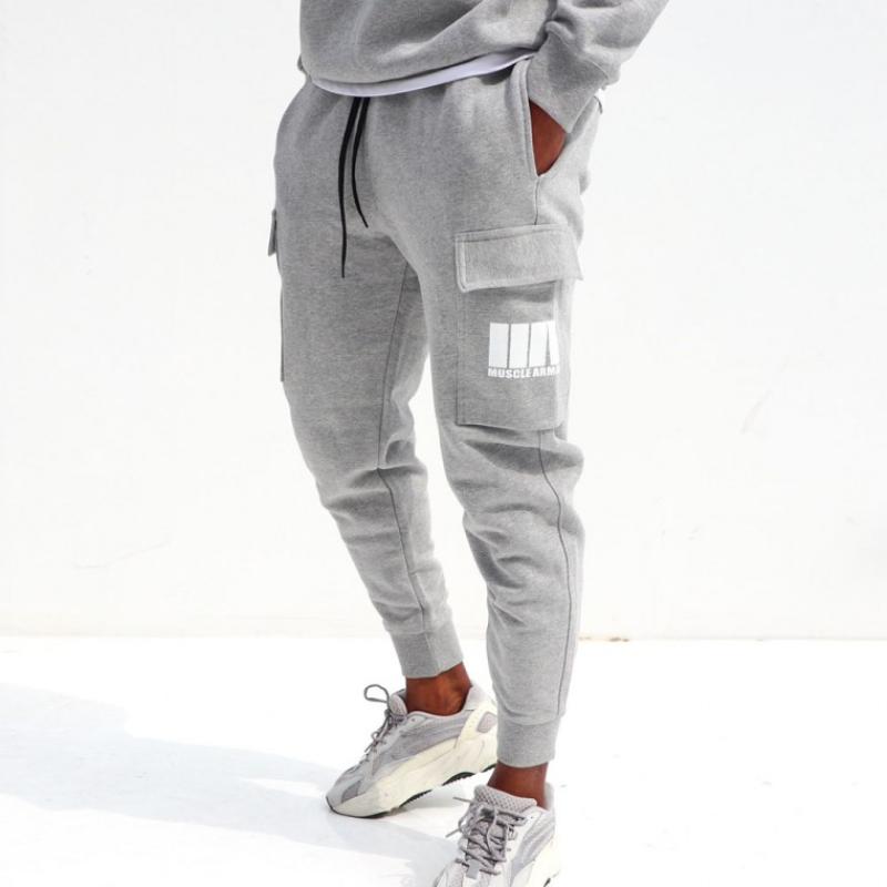 남성 머슬 카고 트레이닝 바지 머슬핏 슬림핏 운동복