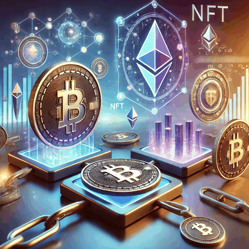 다양한 암호화폐의 이미지