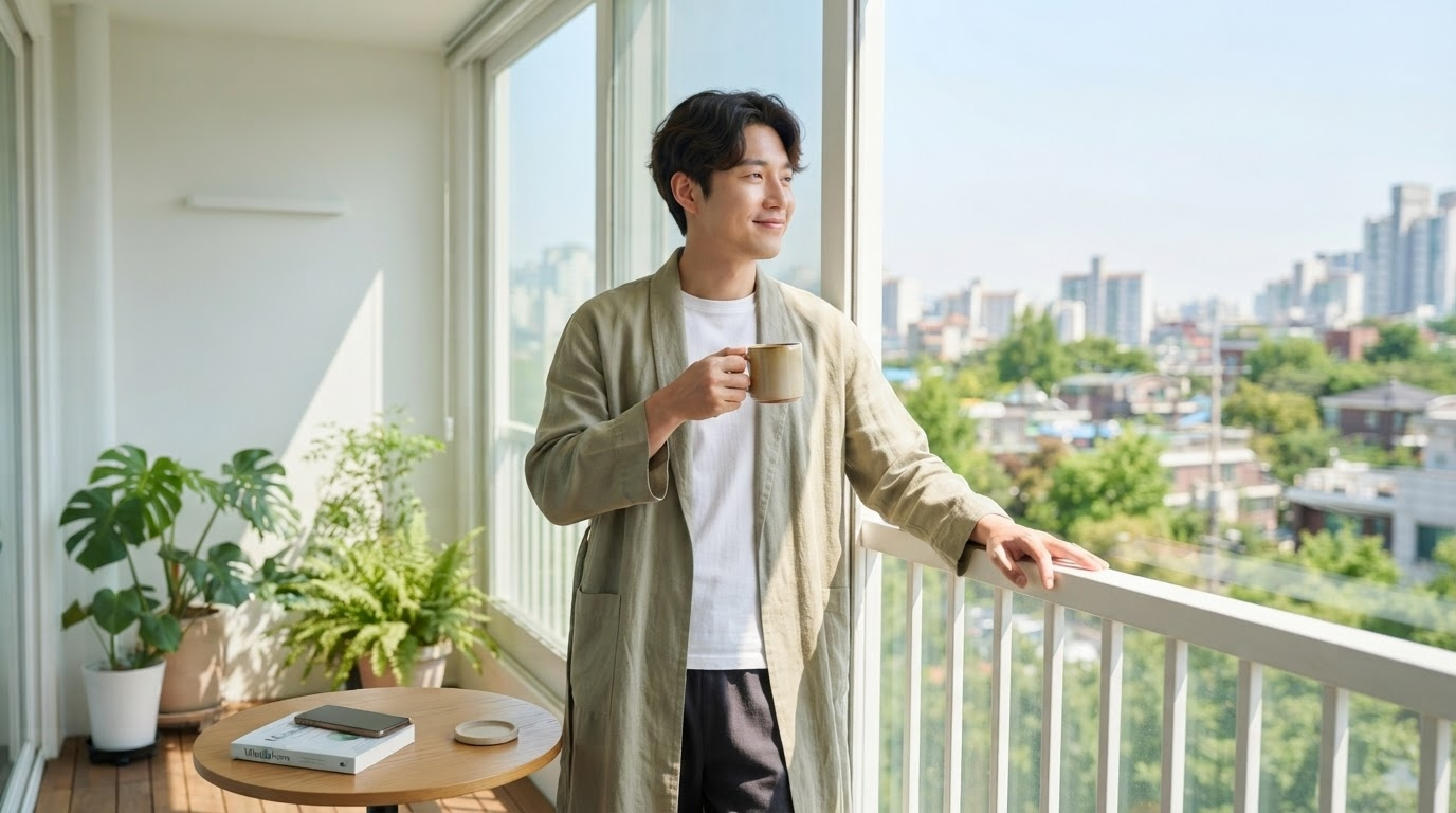 평화로운아침 폰무시 삶의질 자유