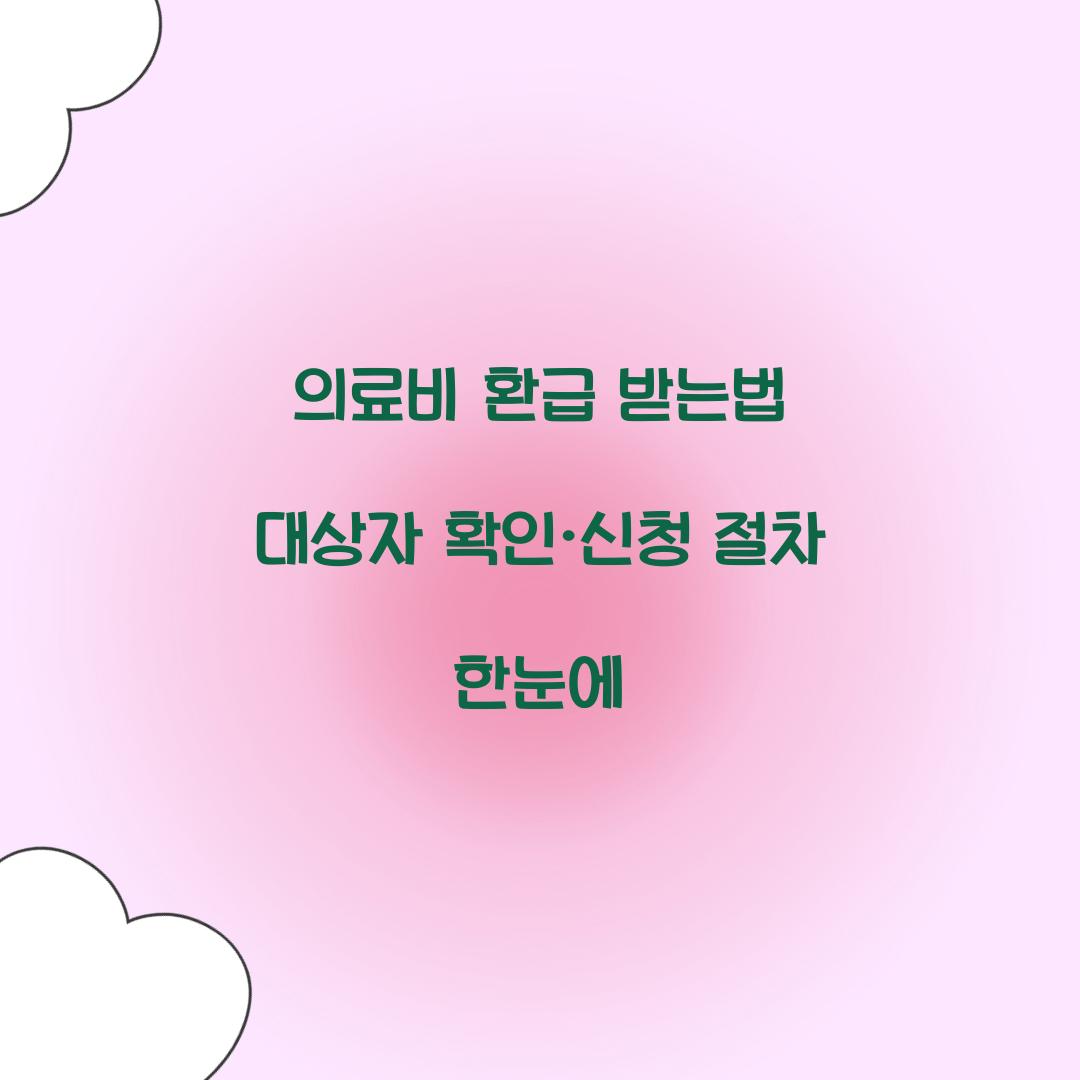 의료비 환급 받는법