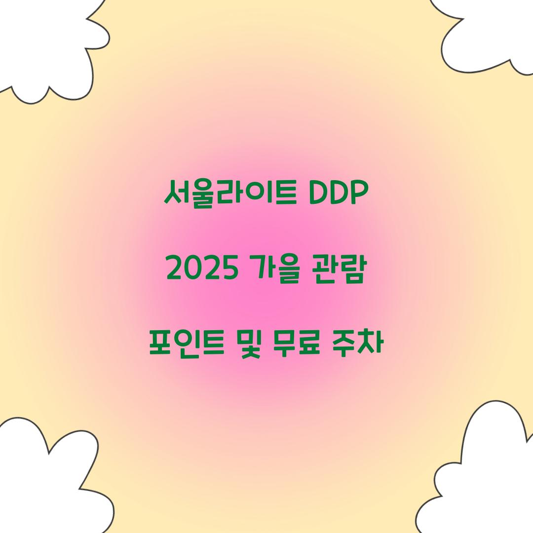 서울라이트 DDP 2025 가을