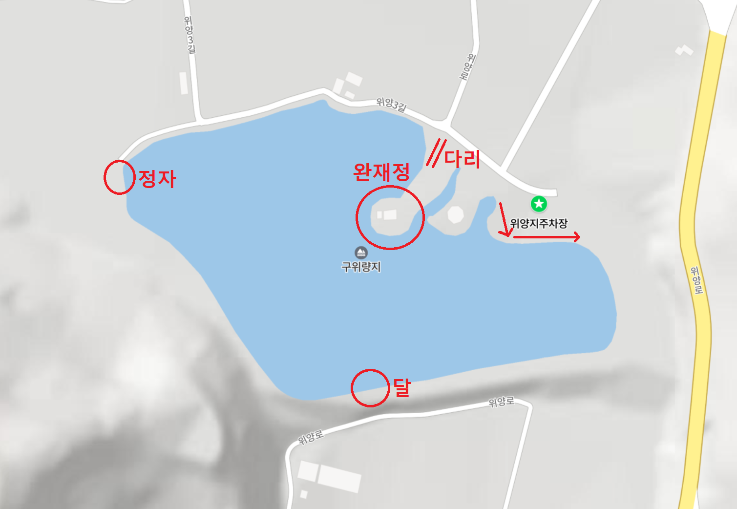위양지 지도