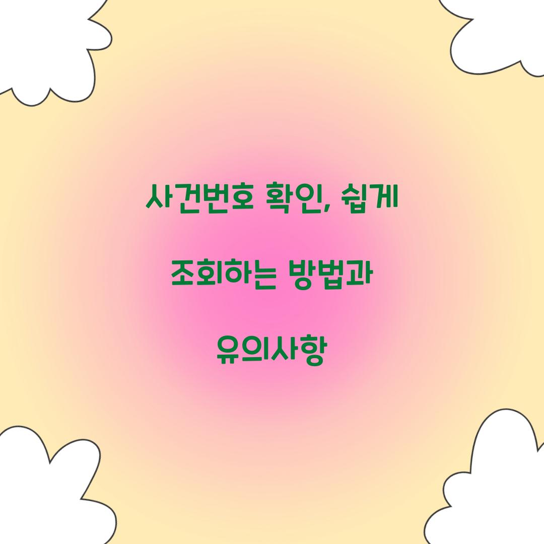 사건번호 확인