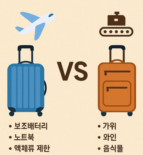 기내용 짐 vs 위탁 수하물