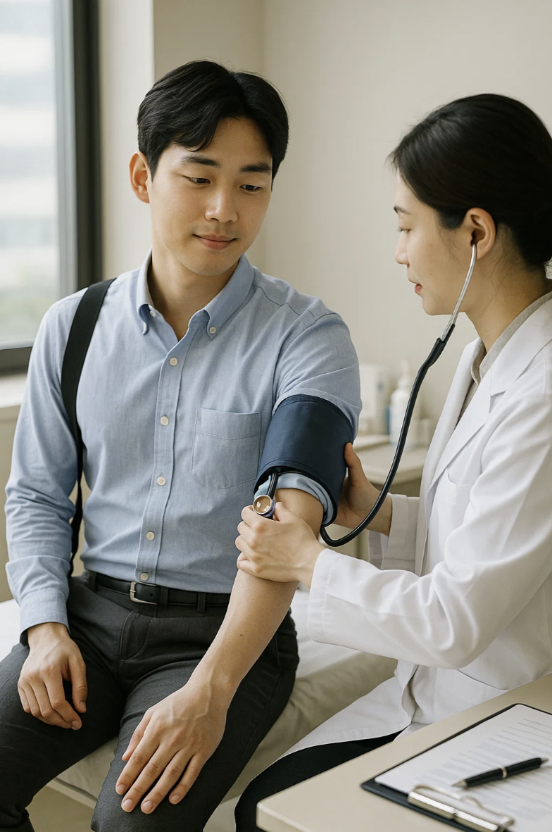 20대 직장인이 건강검진 받는 모습