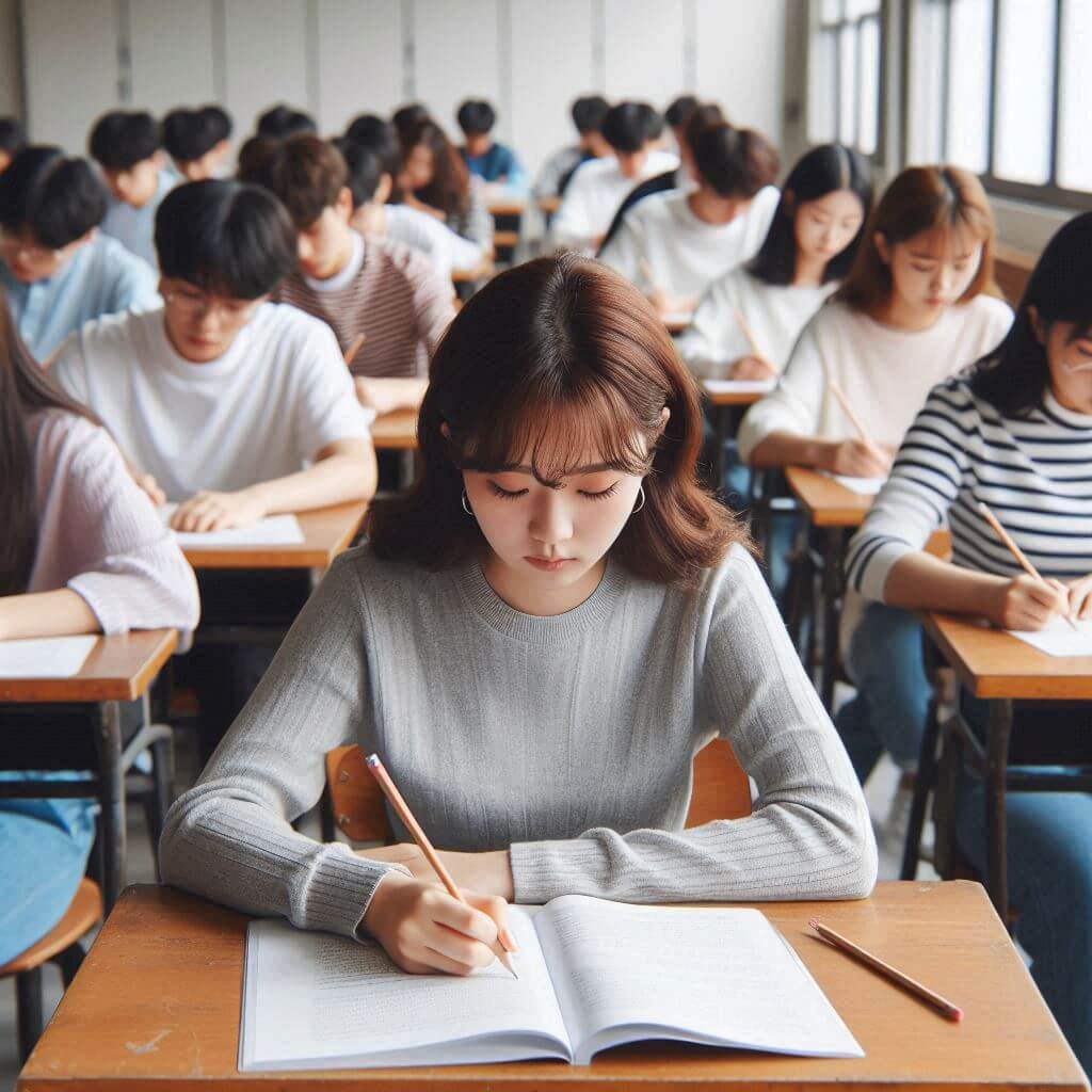 2025학년도수능시간표에맞춰모의고사와수능시험을보는학생들사진