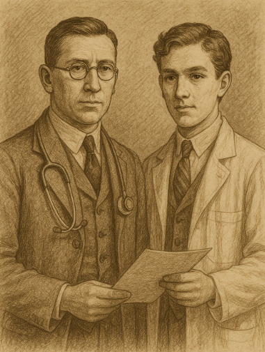 프레더릭 밴팅(Frederick Banting)과 의대생 찰스 베스트(Charles Best)