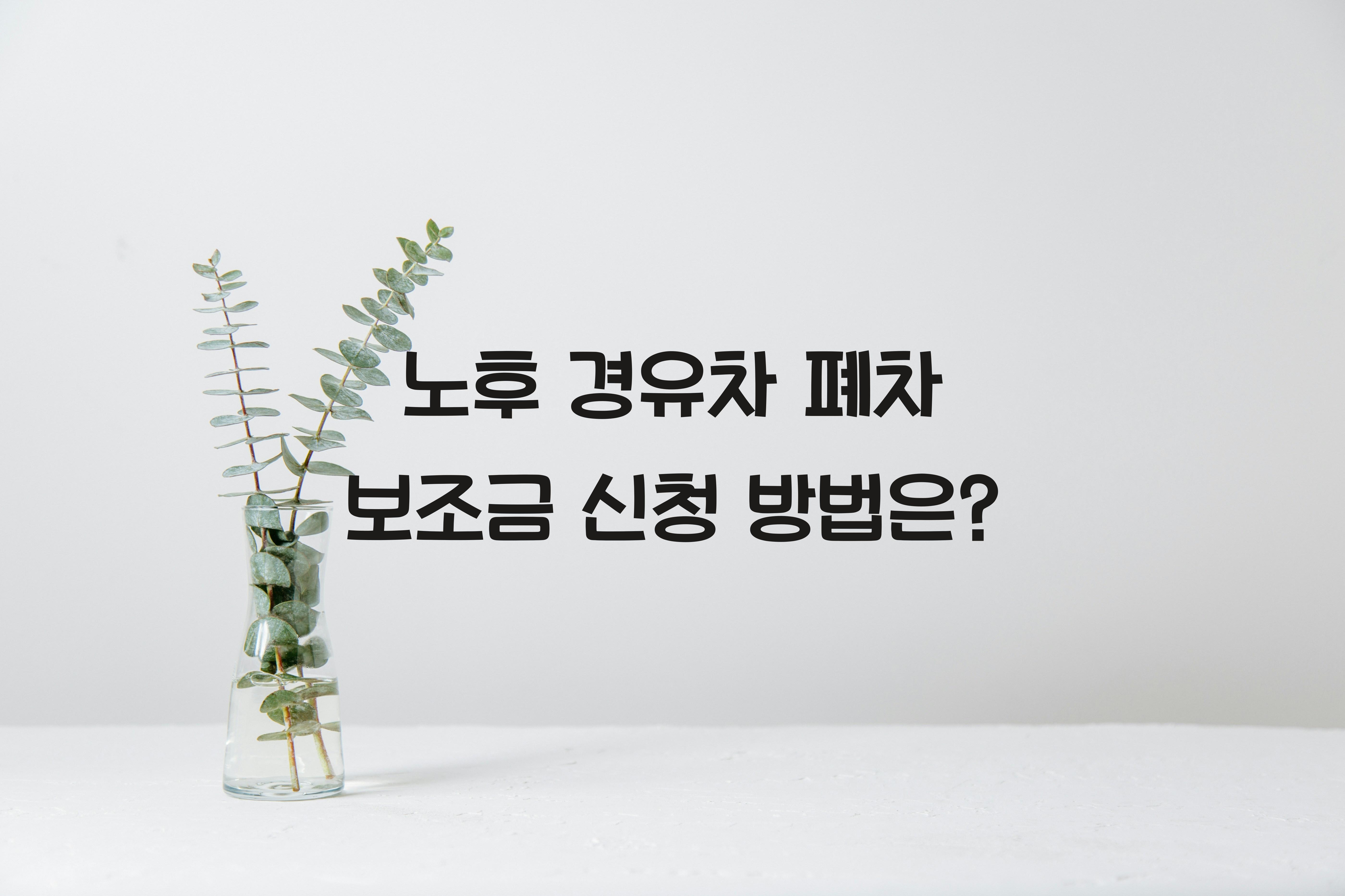 노후 경유차 폐차 보조금 신청