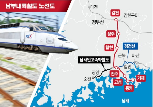 남부내륙철도 노선도 위치