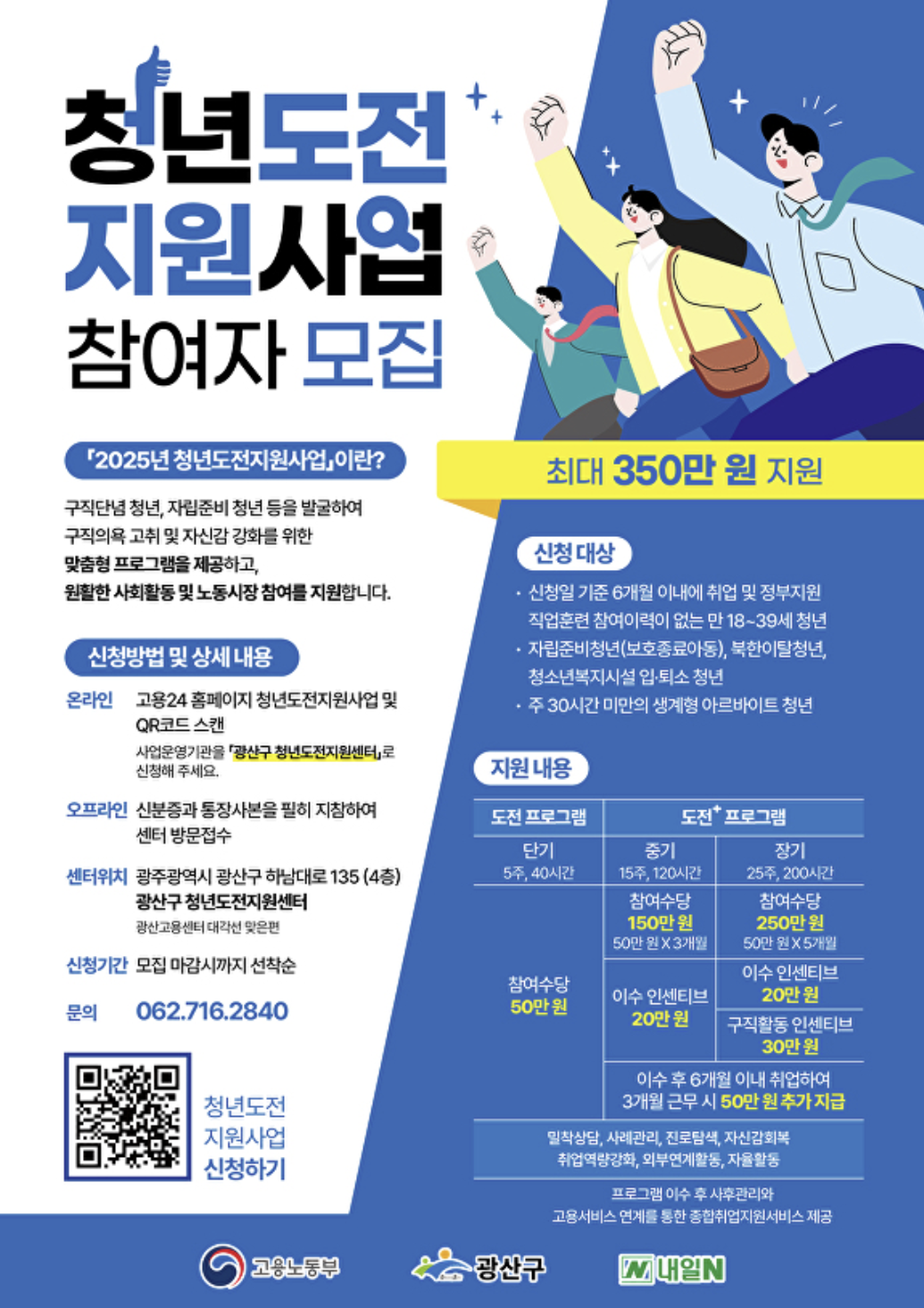 청년도전 지원사업 관련 상세내용 설명 포스터