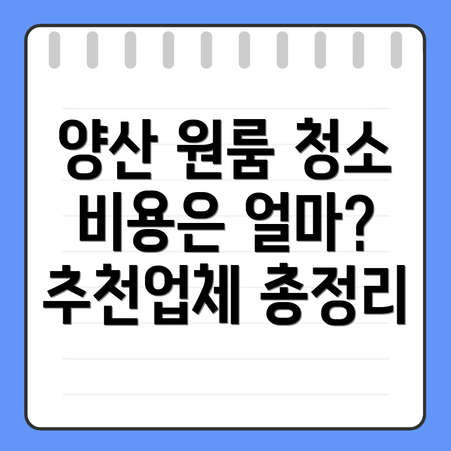 원룸청소 비용