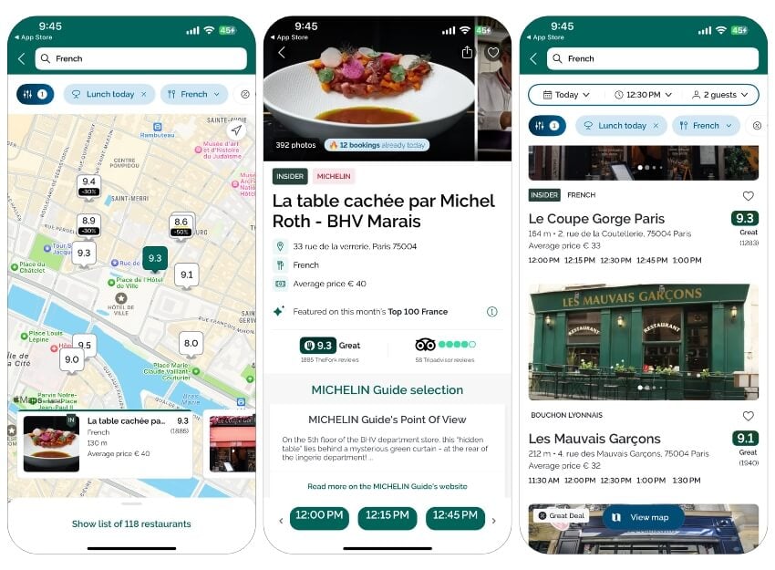 식당 예약 어플 TheFork 앱