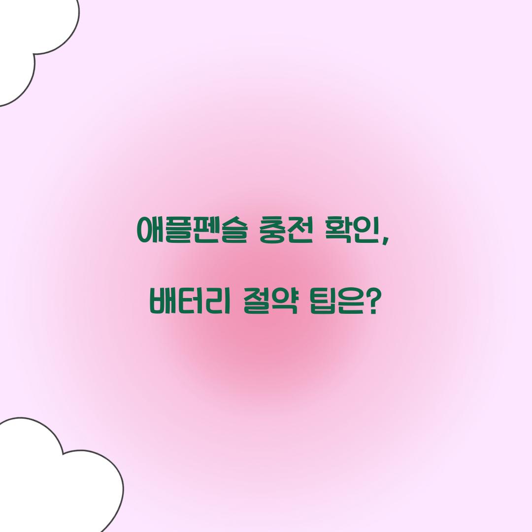 애플펜슬 충전 확인