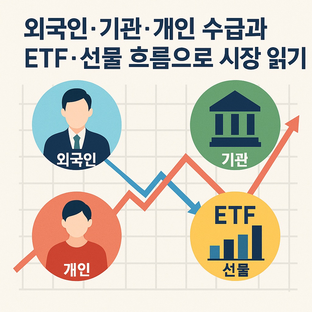 외국인&middot;기관&middot;개인 수급과 ETF&middot;선물 흐름으로 시장 읽기