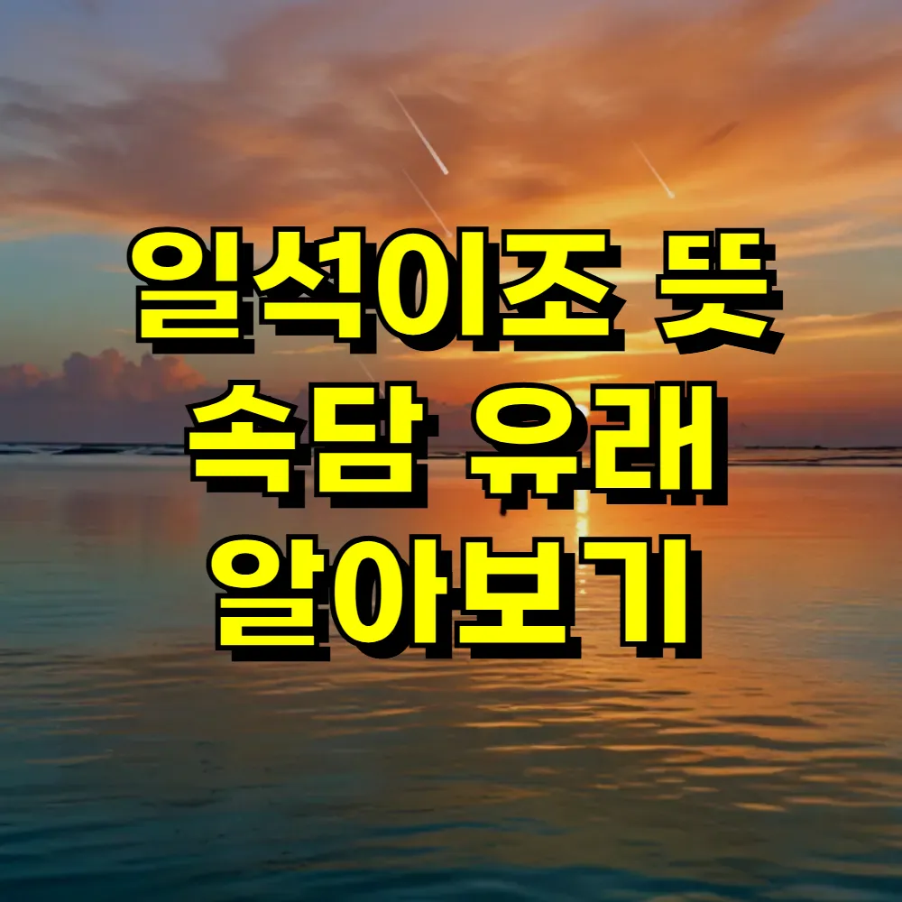 일석이조 뜻 속담 유래 알아보기