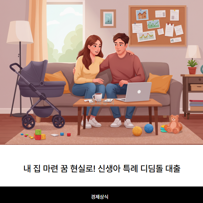 2025년, 내 집 마련 꿈 현실로! 신생아 특례 디딤돌 대출 (조건 금리 이자)