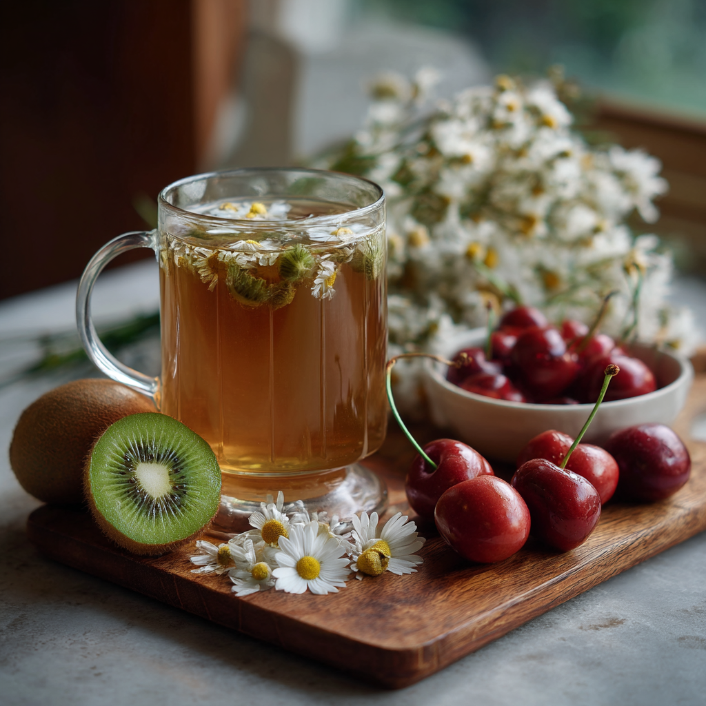 키위,체리,카모마일 차