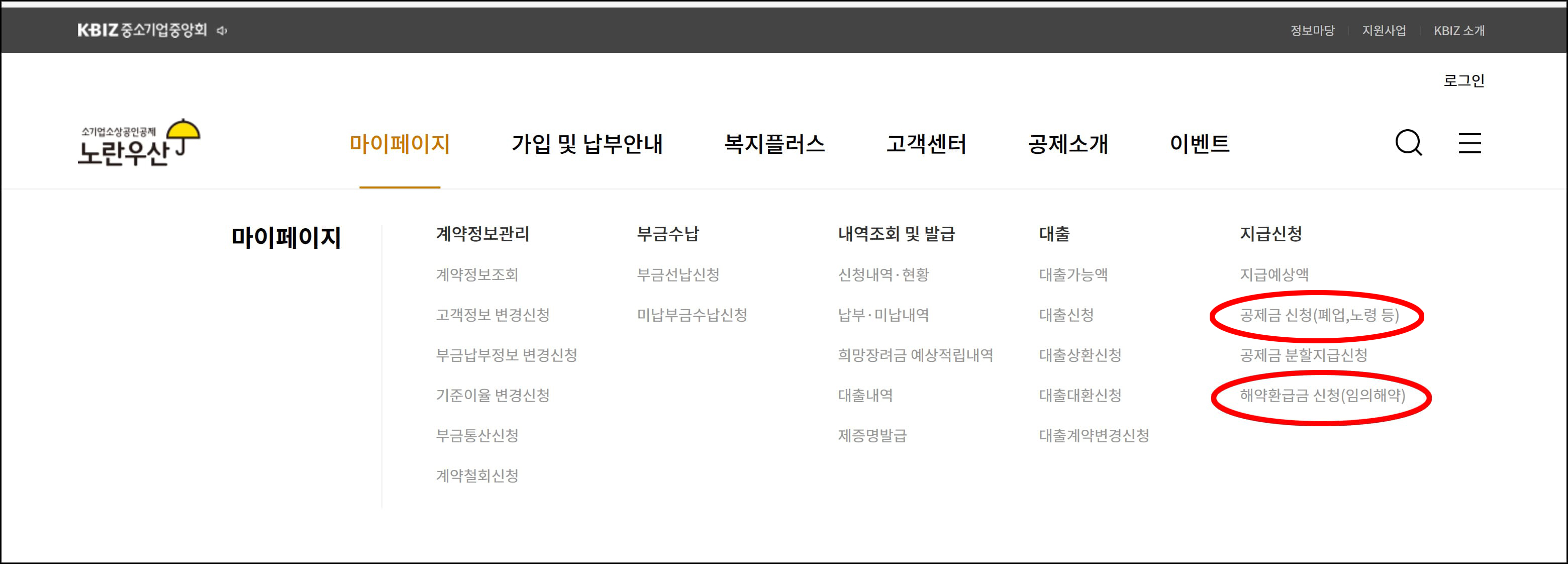 노란우산공제 해지방법, 해지 신청 취소, 소득세 납부