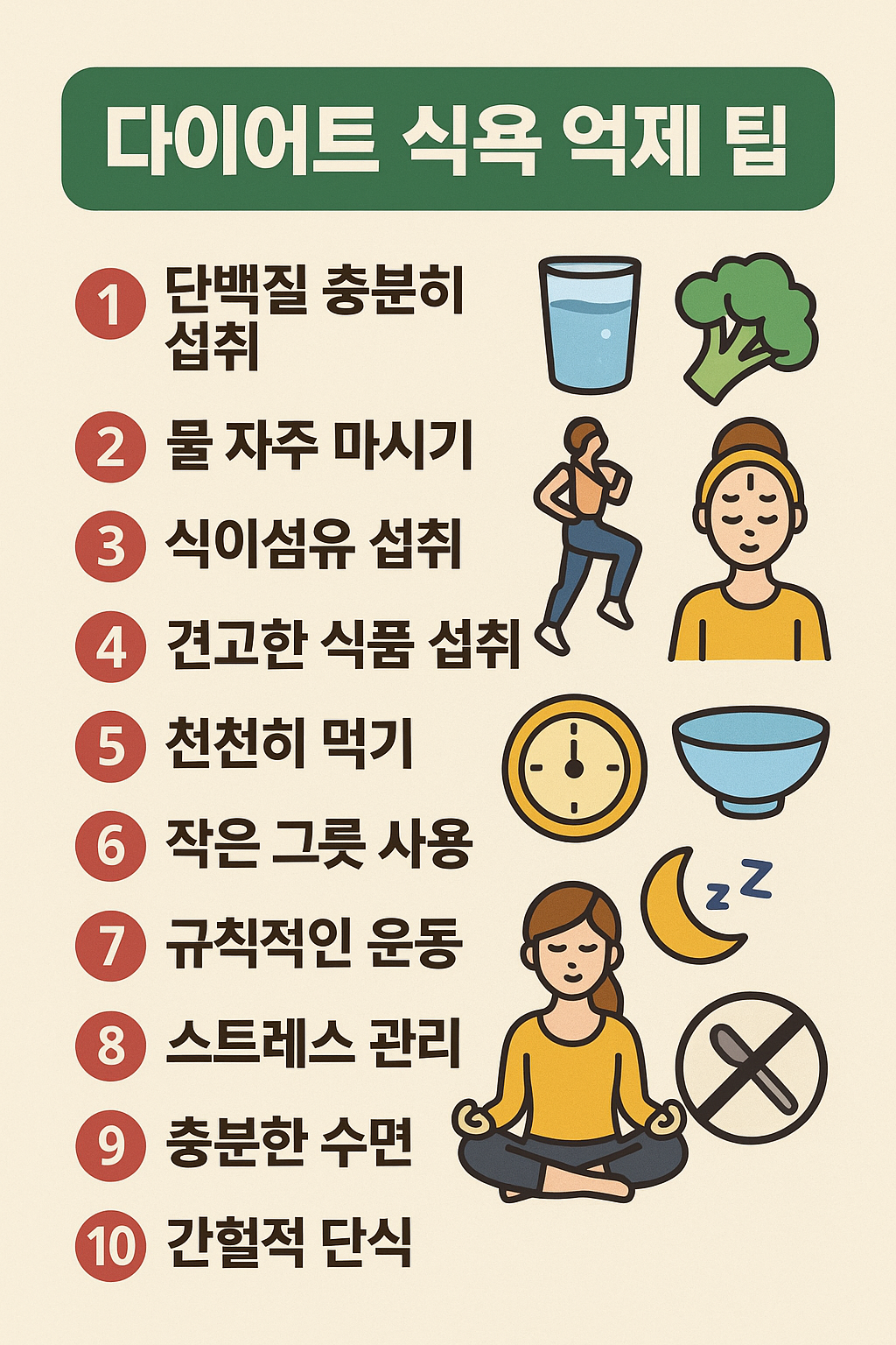 식욕 때문에 다이어트가 어렵다면? 과학적으로 입증된 단백질 섭취, 수면, 운동 등 10가지 식욕 억제 팁을 소개합니다. 건강하게 감량하는 법, 지금 확인하세요.