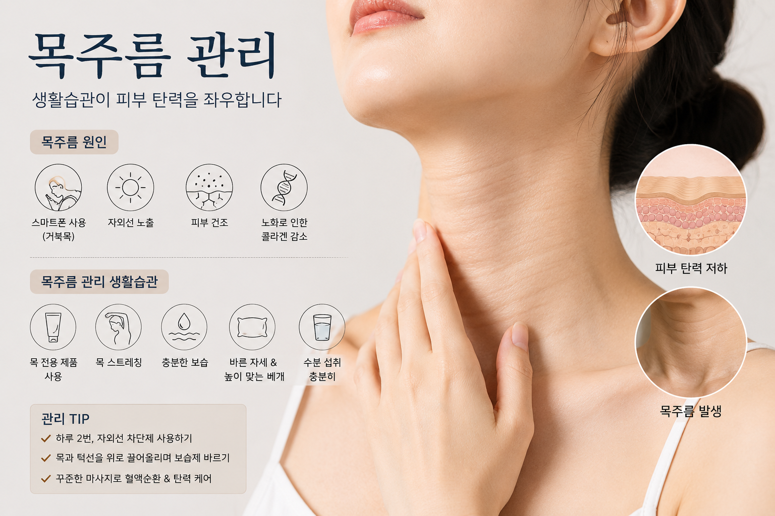 목주름 관리와 생활습관 팁