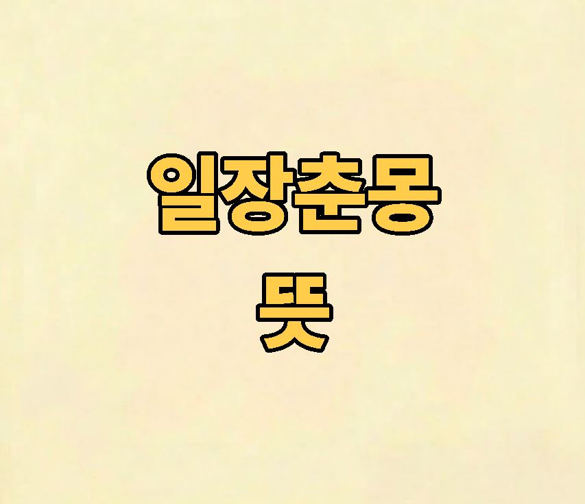 일장춘몽 뜻 유래