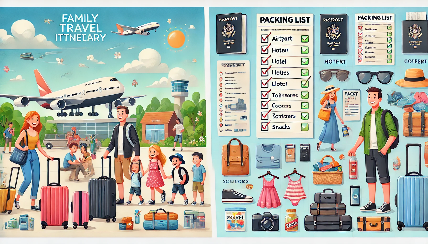 가족 여행 일정표와 준비물 리스트