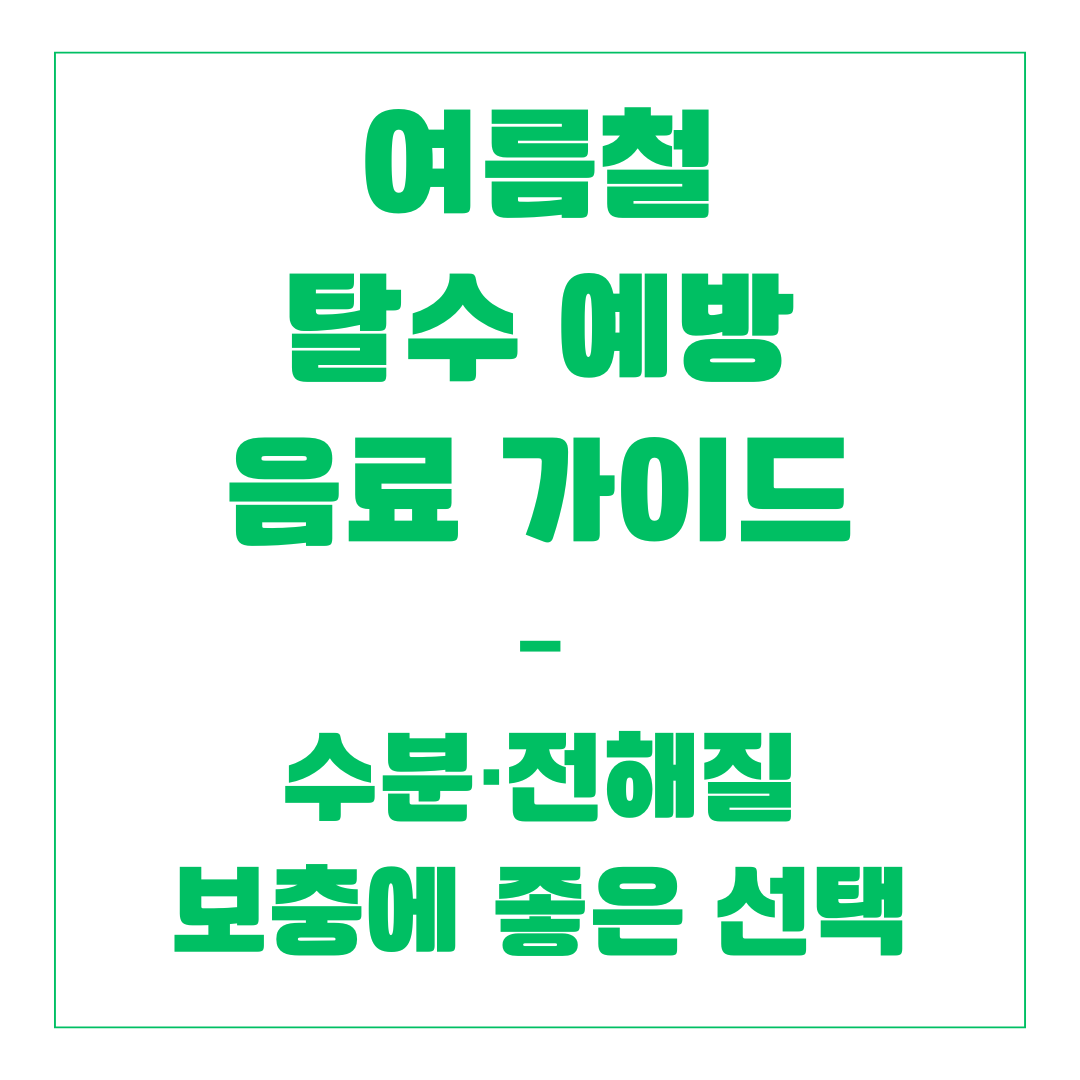 여름철 탈수 예방 음료 가이드