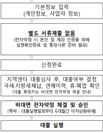 개인사업자가 저신용 소상공인 대출을 신청하는 절차를 나타낸 그림 2