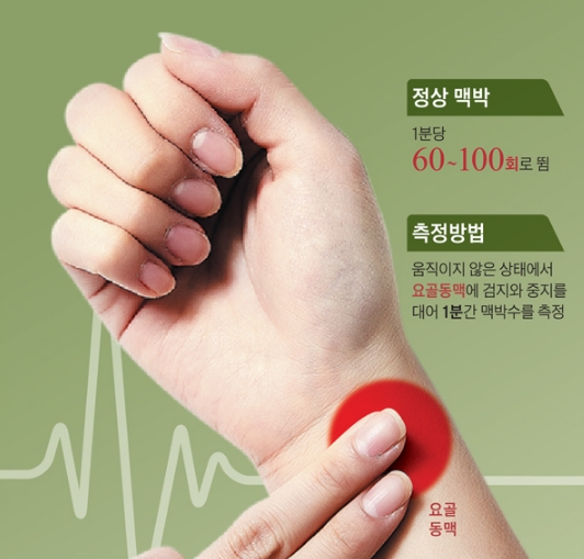 의사가 청진기로 환자의 심장 박동을 확인하며 맥박 이상에 대해 설명하는 모습.