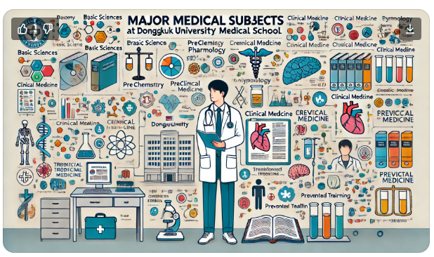 동국대 의대에서 배우는 주요 의학과목 관련 이미지