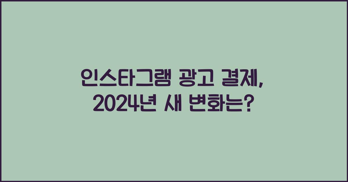 인스타그램 광고 결제