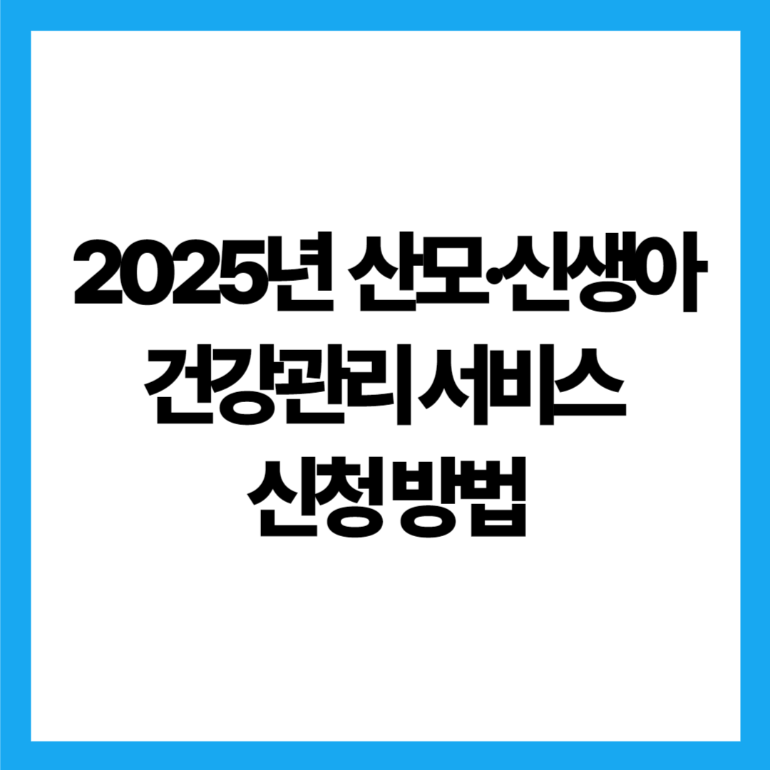 2025년 산모&middot;신생아 건강관리 서비스 신청 방법 &amp; 실제 후기 정리