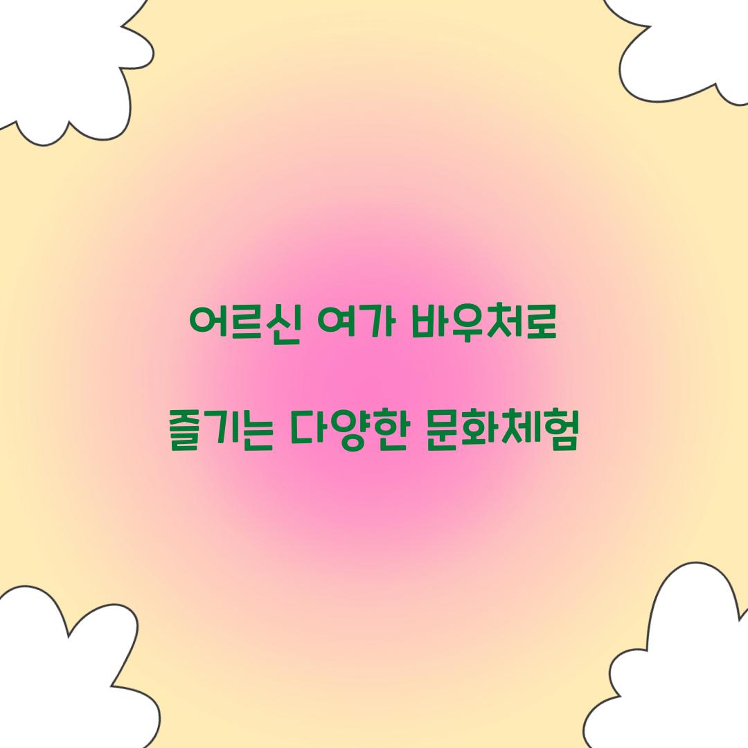 어르신 여가 바우처