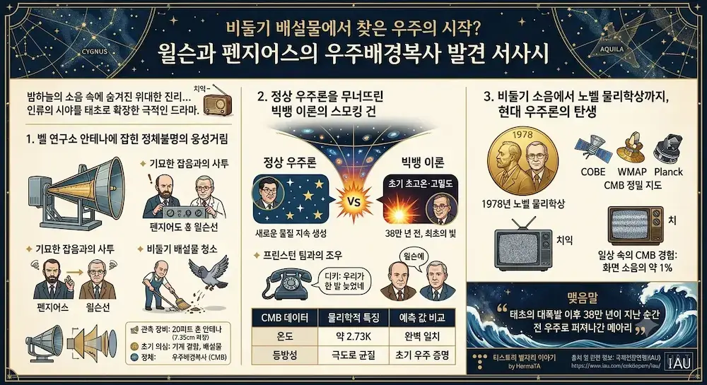 윌슨과 펜지어스의 우주배경복사 발견 서사시