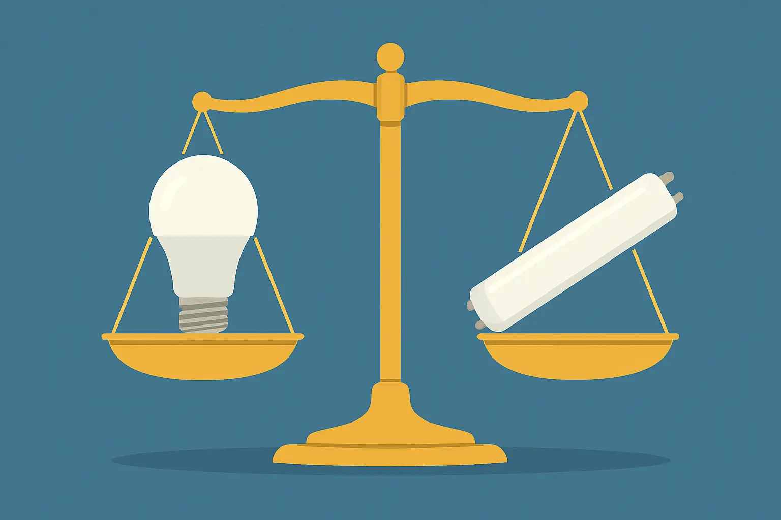 LED-전구와-형광등의-전기-효율을-비교하는-저울