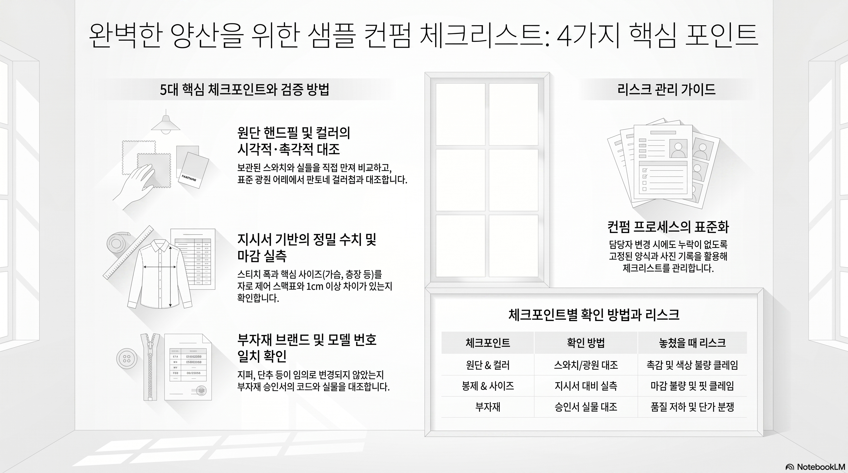 의류 샘플 컨펌 체크리스트 생산관리