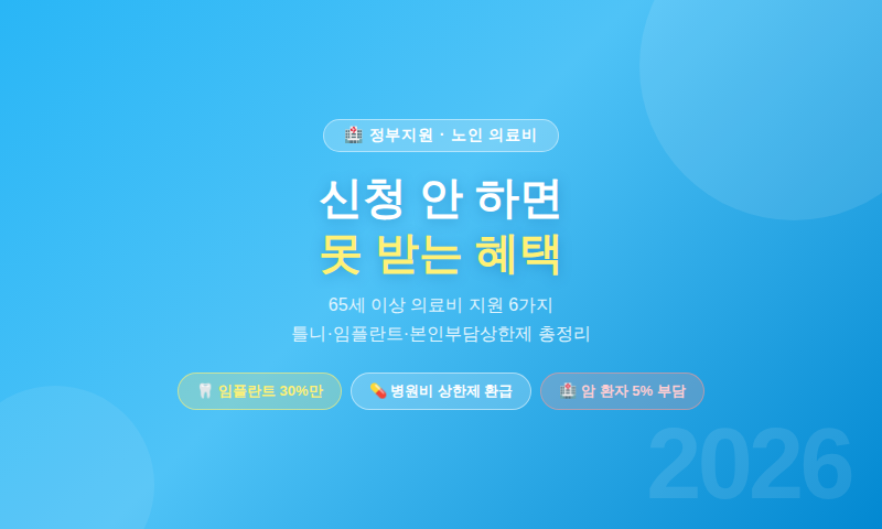 65세 이상 노인 의료비 지원 혜택 6가지 틀니 임플란트 본인부담상한제 총정리